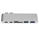 6 in1 USB Hub USB 3.1 Type C to USB 3.0 PD Adapter for MacBook Pro 13/15