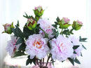 1Stem Artificial Peony Silk Flowers Bouquet 1 Flower 1 Bud Arrangements Pink