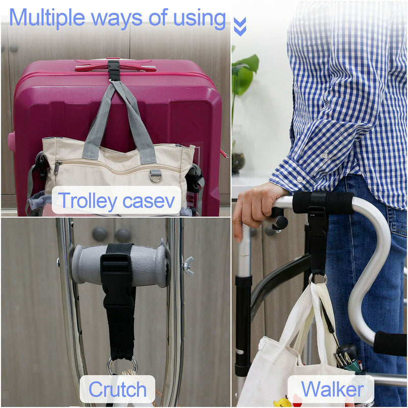 2x Round Strong Handy Hooks Clips Hanger for Walker Rollator Shopping Cart