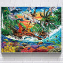 5D DIY Full Drill Diamond Painting Cartoon Sailing Ship Cross Stitch Kits
