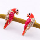 New Charm Crystal Earrings Women Loverly Animal Red Bird Ear Stud Earrings  Z