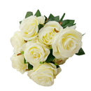 Rose Bouquet Home Party Artificial Flower Props Garden Decor White & Green