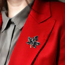 Korean Maple Leaf Pins Brooch Rhinestone Clothes Badge Backpack Accessories