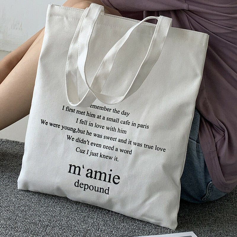 Large Capacity Canvas Shoulder Bag Fabric Cotton Cloth Shopping Handbags Bag Hn