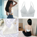 2 Pcs Women's V Neck Padded Bralette Seamless Comfort Bra Crop Top Sport Bra