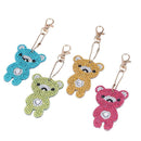 4pcs DIY Bear Full Drill Special Shaped Diamond Painting Keychains Pendant
