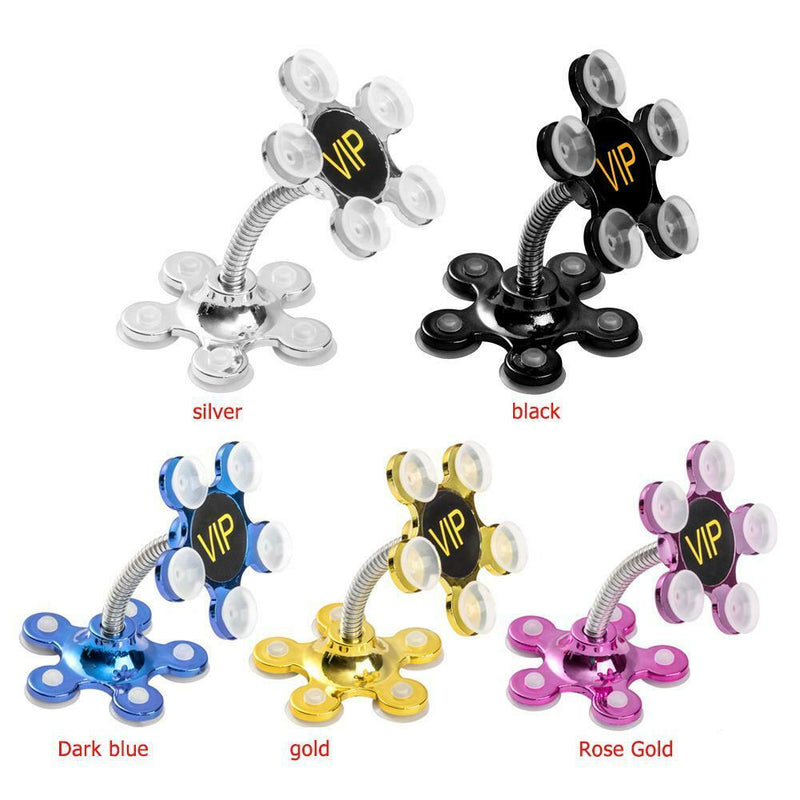 Flower Car Phone Stand 360 Rotatable Magic Suction Cup Holder Random Color