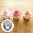 6pcs Cake Rose Petal Mold Decorating Fondant Sugarcraft Cutters Mould Cake L5Y5