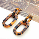 Large Acrylic Leopard Square Earrings for Women Minimalist Jewelry Cutout S G8I2