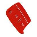 Flod Key Silicone 3Buttons Protective Case Cover for Volkswagen 2017 Red