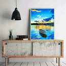 5D DIY Full Drill Diamond Painting Boat View Cross Stitch Embroidery Mosaic