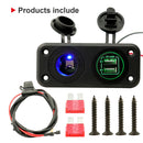 12-24V Dual USB Charger Socket Waterproof Power Outlet Fast Charge with Fuse