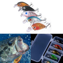 5x Minnow Fishing Lures Bass Crankbait Hooks Tackle Crank Baits + Fishi CHA