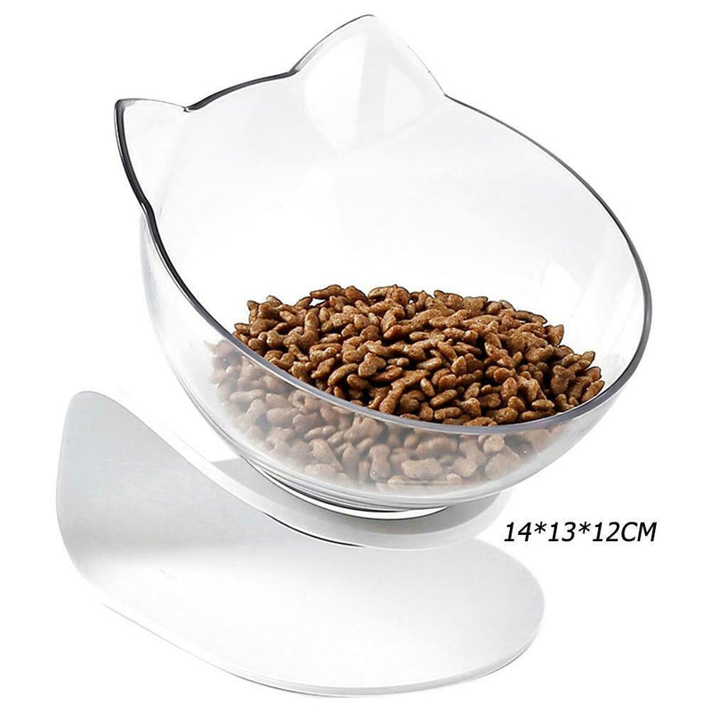 Removable Oblique Cat Ears Pet Bowl Transparent Feeder Non-slip Holder (A) A