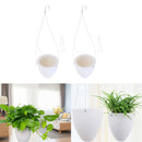 2x Hanging Plastic Self - Watering Flower Pot Succulent Pot With Chain Hook