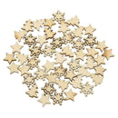 50pcs Wood Tree Snowflakes Star Table Decor DIY Christmas Tree Hang Pendant