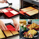 4-Cavity DIY Mini Waffles Cake Chocolate Pan Silicone Tray Mold Baking Moul