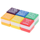 6Pcs/set Square Teacher's Stamp Teacher's Comment Stamp Water Stamp Pretty
