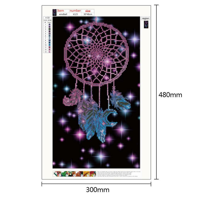 5D DIY Diamond Painting Dream Catcher Cross Stitch Embroidery Mosaic Kit (3