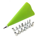 Reusable Piping Pastry Bag with & Nozzle Tips Cake Decor DIY Tools Set Green