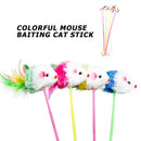 Funny Soft False Mouse Colorful Feather Plush Pet Playing Cat Toys Kitten Supply