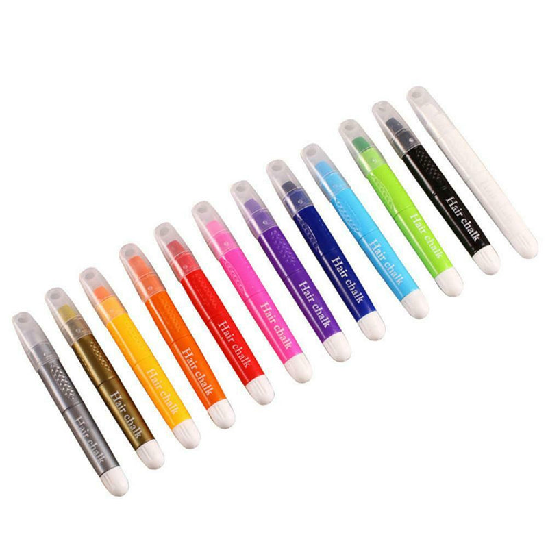 12 Colors Crayons Temporary Salon Kit Dye Chalk Pastel Beauty Hairstyle Tools