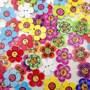200Pcs/lot Cartoon Cat Flower Wooden Buttons for Sewing Scrapbooking Crafts