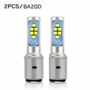 2pcs H6 BA20D 6W Motorcycle Headlight Fog Driving DRL Light Bulb White