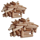200Pcs Wooden Dowels Hard Wood Grooved Plugs Woodworrking Pin 8mm And 10mm