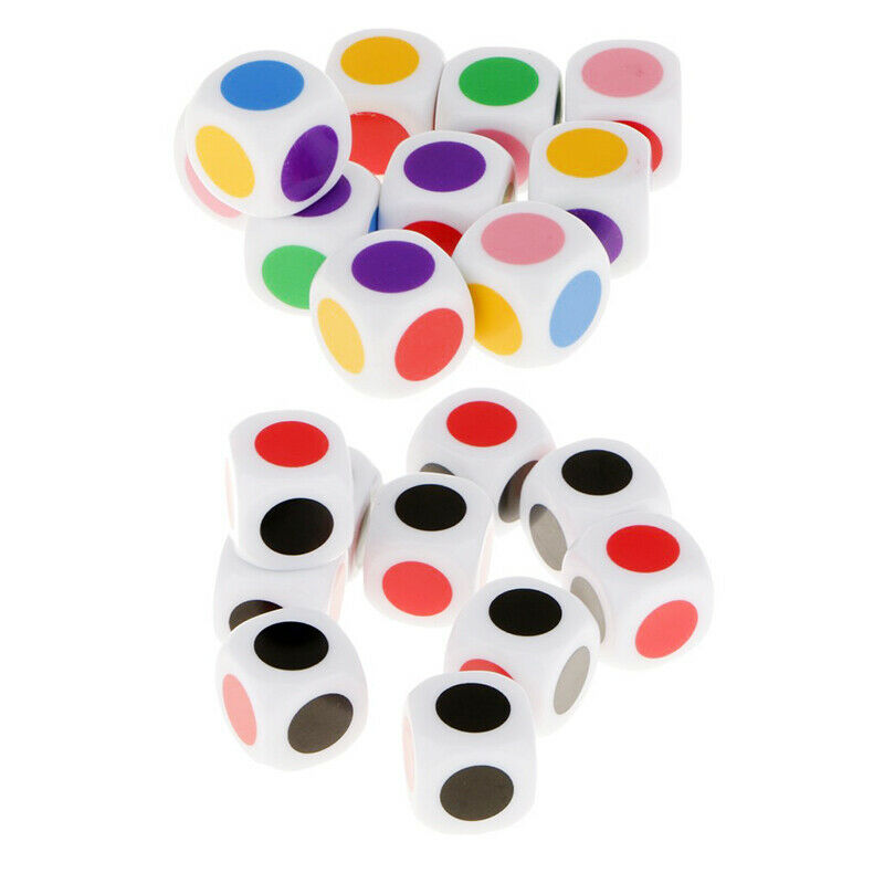 Set of 10 Pcs Dice to play with 6 colors for board games Kids table games E J3K6