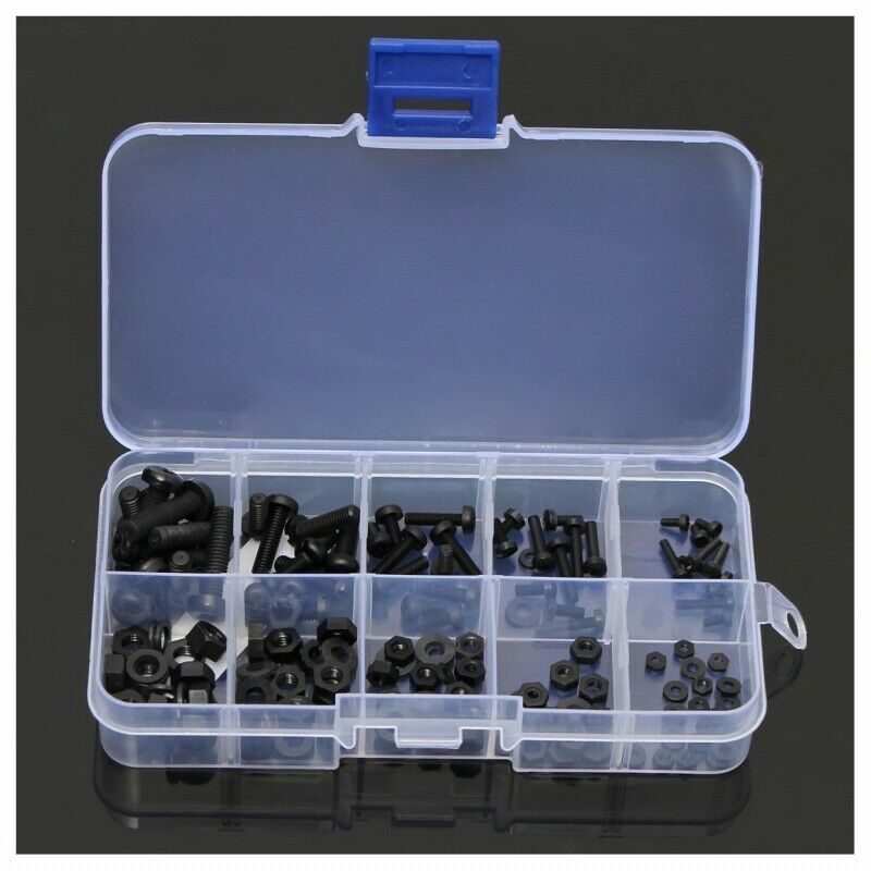 150Pcs M2 M2.5 M3 M4 M5 Nylon Hex Screw Bolt Nut Standoff Spacer Assortment