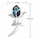 Blue Crystal Brooch Womens Classy Rose Flower Brooch Pin