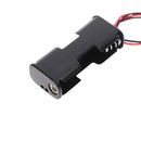 2 pcs black plastic battery holder case w wired for 2 x AA batteries ME