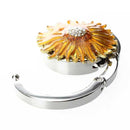 Round Metal Folding Rhinestone Flower Handbag Bag Purse Table Hook Hanger H A3Y9