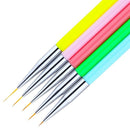 5Pcs Dual End Nail Art Mixed Color Stripe Lines Liner Drawing Painting Brus L2V6