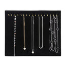 Black Velvet Earring Necklace Chain Display Pad with 17 Hooks & Easel