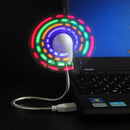 Flexible USB Colorful Mini Flash Fan Light Gooseneck for Home Office PC Notebook