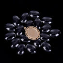 60Pcs 5 colors Round Pendant Trays Glass Cabochon Crafting DIY Jewelry Making OZ