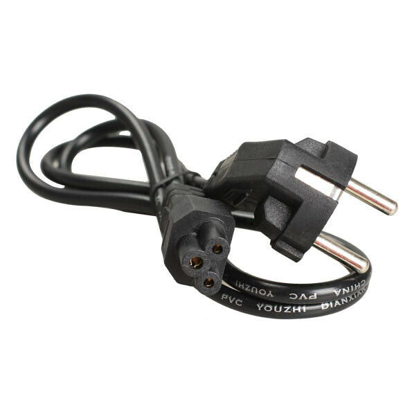1M EU 3 Prong 2 Pin AC Laptop Power Cord Adapter Cable Black