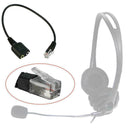 Dual 3.5mm Audio Jack to RJ9 Plug 25cm PC Headset Telephone Cable Headset O1L4