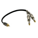 1/8'' 3.5mm to Dual 6.35mm 1/4'' Mono Stereo Y Splitter Headphone Audio Cable