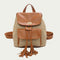 Leather Woven Backpacks Women Tassel Flap Schoolbags Knapsack (Light Brown) A