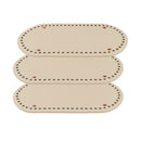 3x Crochet PU Bag Bottom Shaper Cushion Hand-woven Bag Pad Accessory Beige