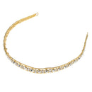 Princess Bridal Party Headband Crystal Tiara Crown Hair Band Clasp Golden A