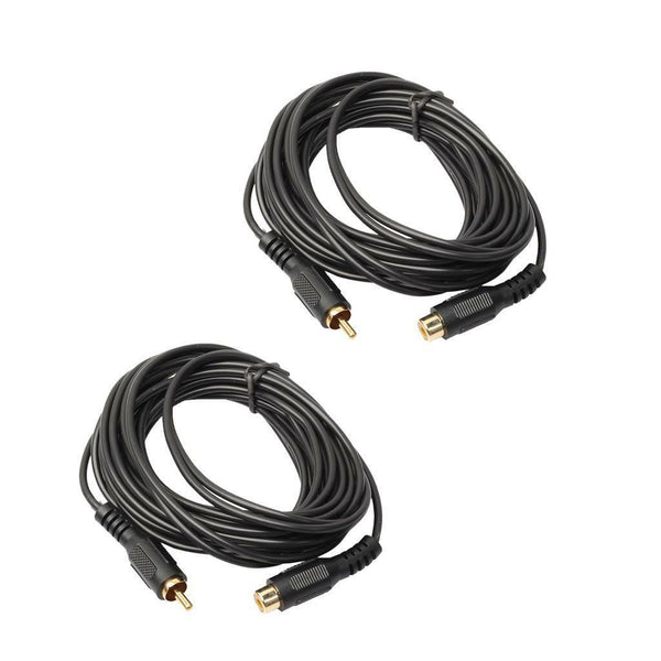 2Pack 15ft RCA Male to Female Extension Cord Audio Adapter for Video DVD CD