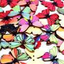 50Pcs Butterfly 2 Holes Wooden Buttons Scrapbooking DIY Craft Wedding Decoratio-