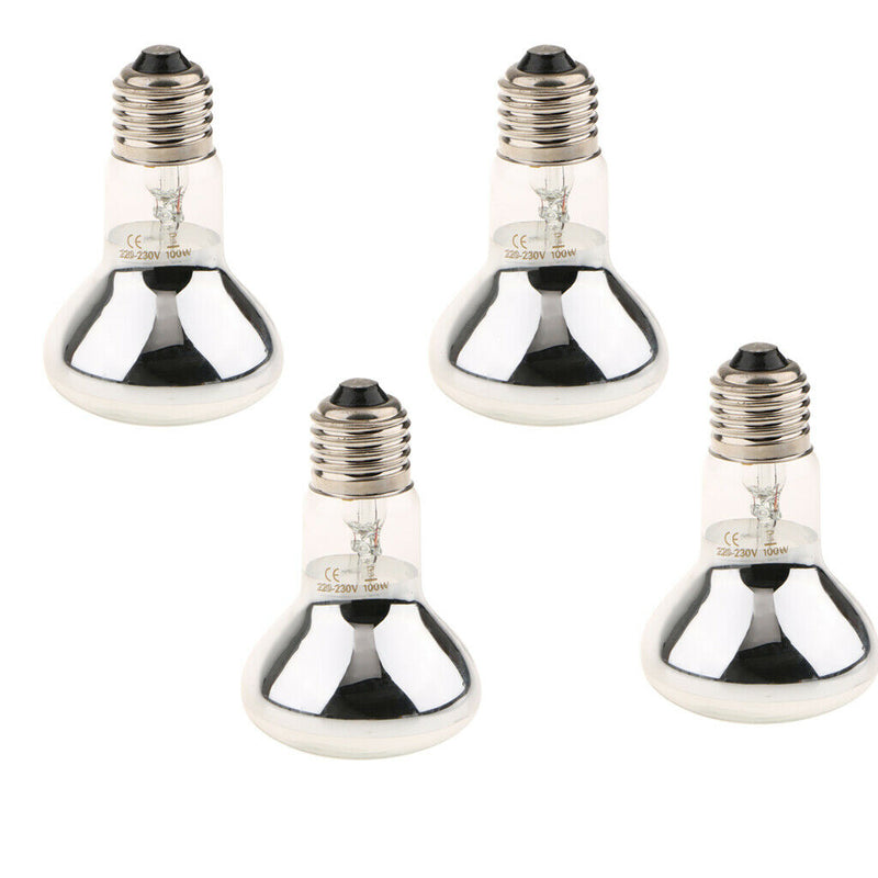 4 PCS 220V Heat Basking Lamp Reptile Infrared Heater Reptile Supplies 100W