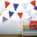 12 Flags White Red Blue Flag Banner Pennant Wedding/Birthday Party Decor