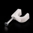 100pcs RG59 Coax Cat5 Cat6 Cable Wire Clips Nail Clamps Straps Tacks White 6mmBX