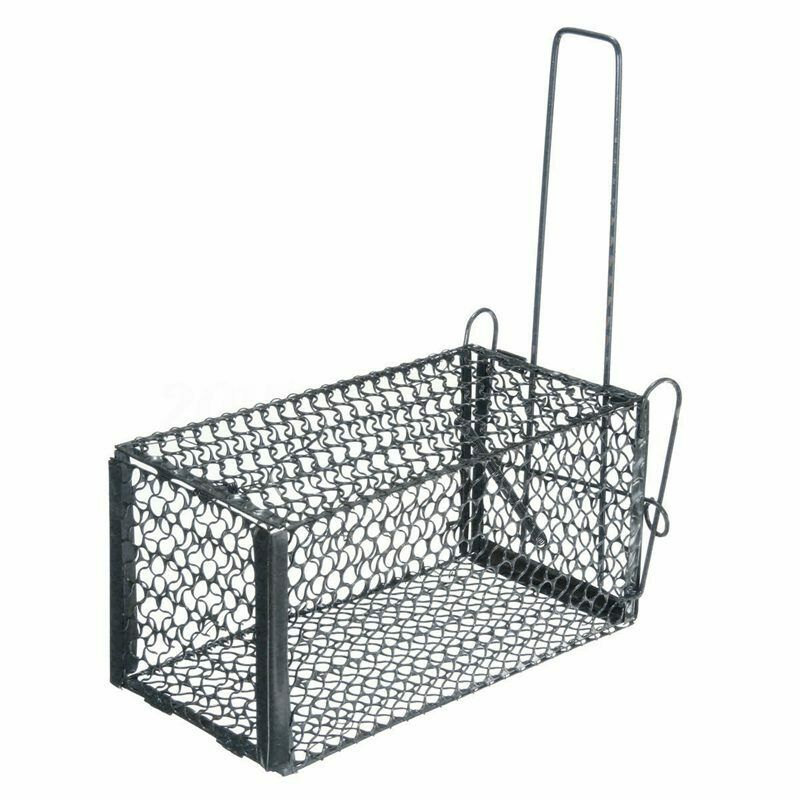 Rat Catcher Spring Cage Trap Humane Live Mouse Rodent Bait Pest Control Out